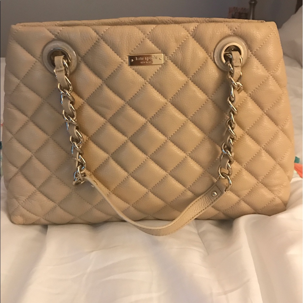 Kate spade tan/nude quilted leather bag