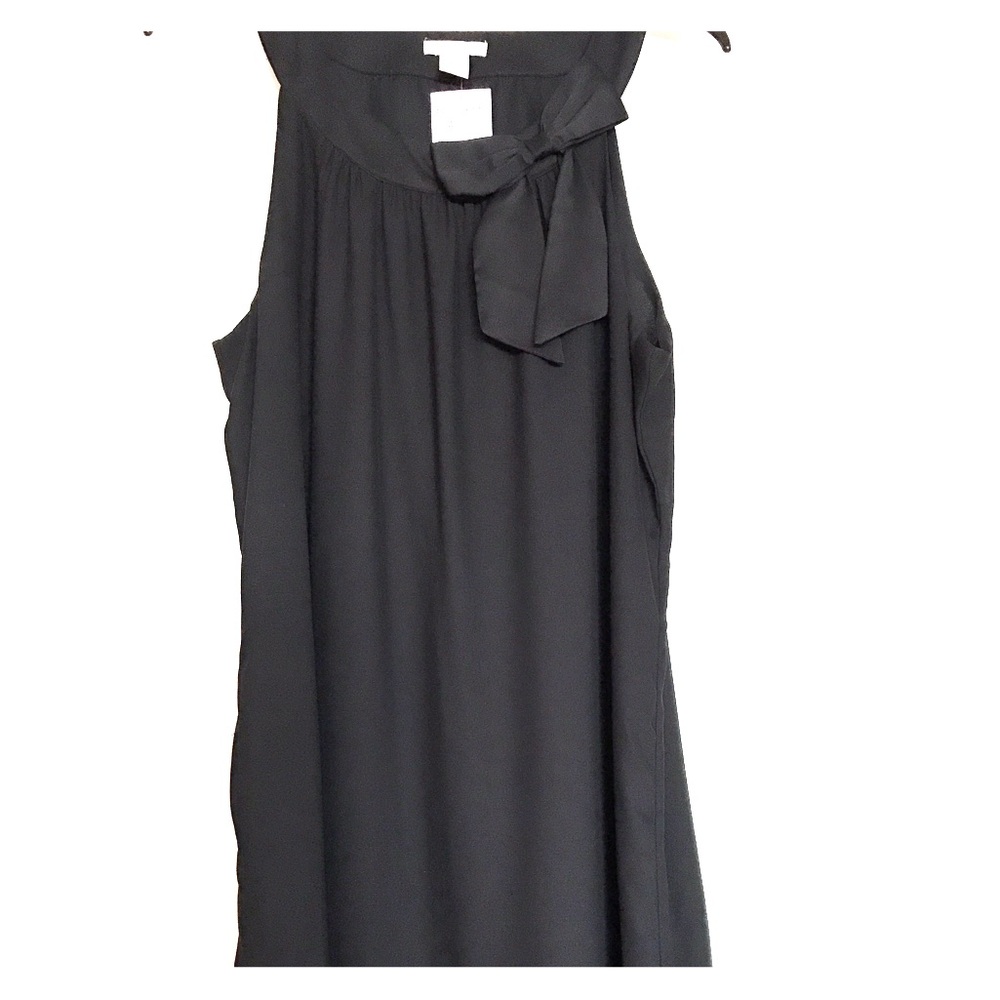 H&M Black Satin Bow Dress