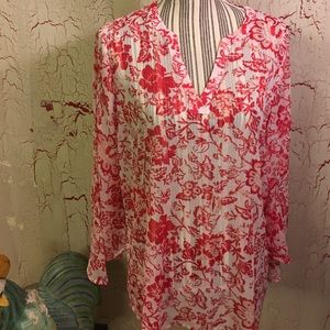 Sheer white top by Susan Graver