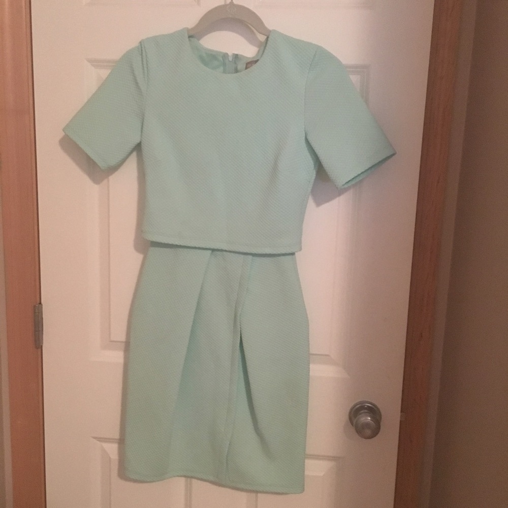 Mint green midi dress