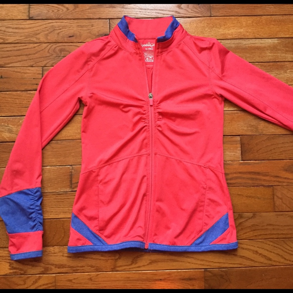 Girls athletic jacket pink and purple 14