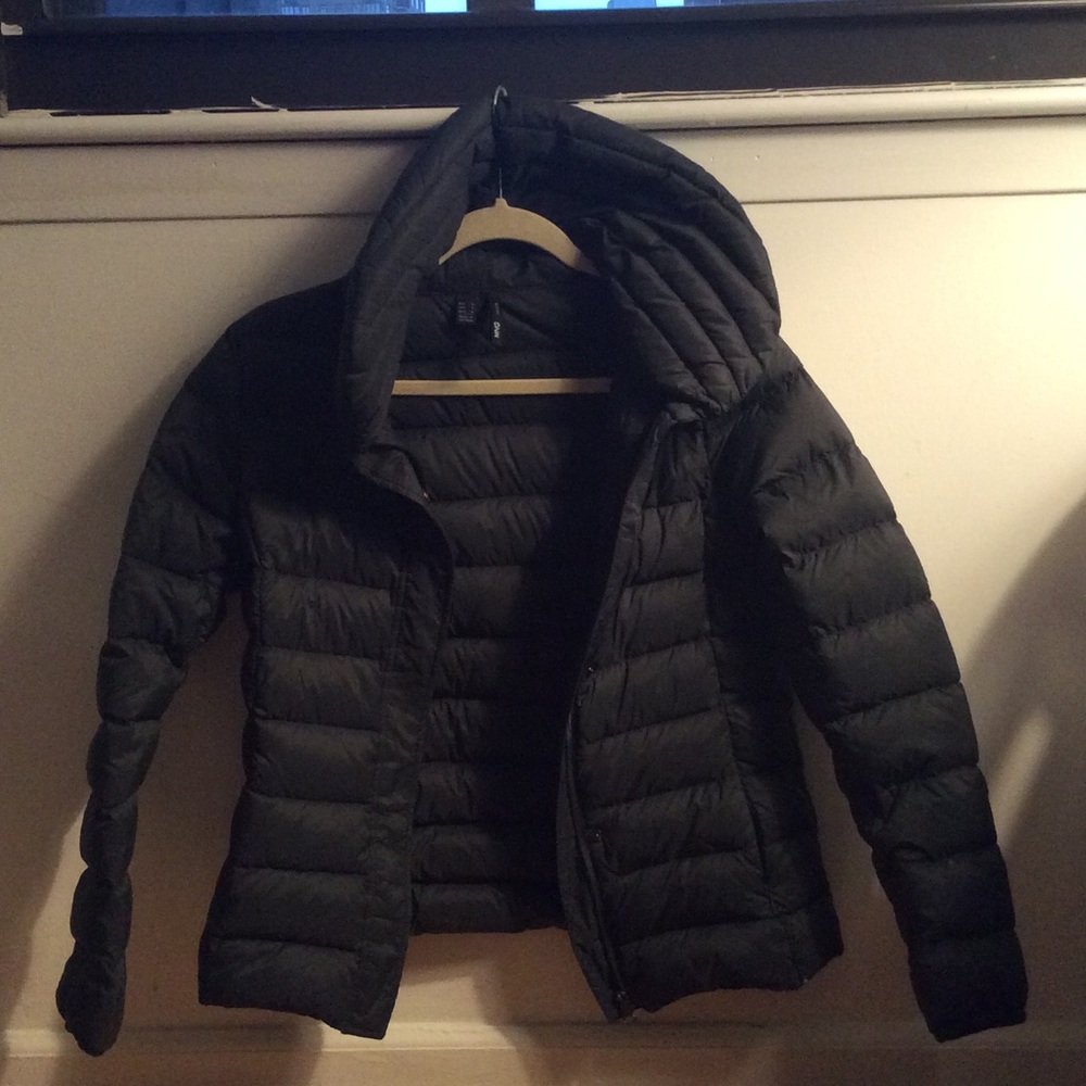 Grey Duck Down Bubble Jacket - Size Small