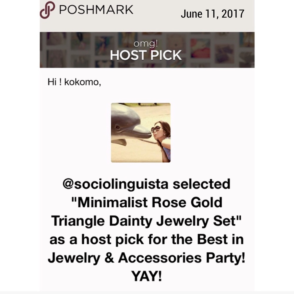 💥HP6/11🏆Minimalist Rose Gold Triangle Dainty Set - Picture 3 of 5