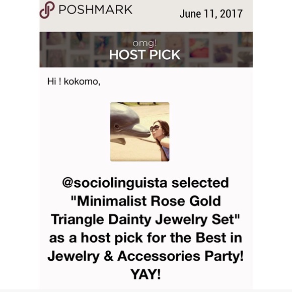 💥HP6/11🏆Minimalist Rose Gold Triangle Dainty Set - Picture 3 of 5