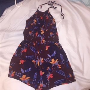 Urban Outfitters smocked flora romper size XS