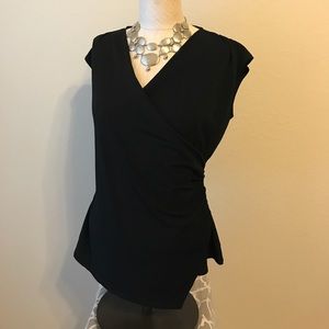 Ann Taylor Medium faux wrap V neck blouse
