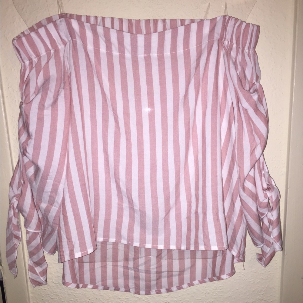 Off the shoulder striped top