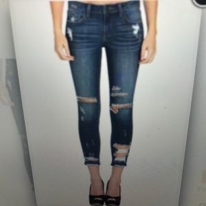 Cello Jeans ripped hem cropped skinny jean.