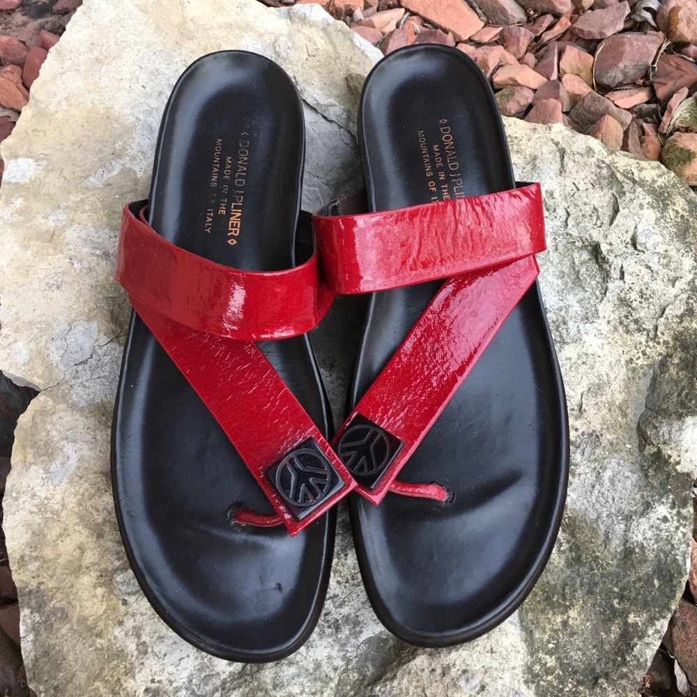 Donald J. Pliner Red Peace Thong Sandals
