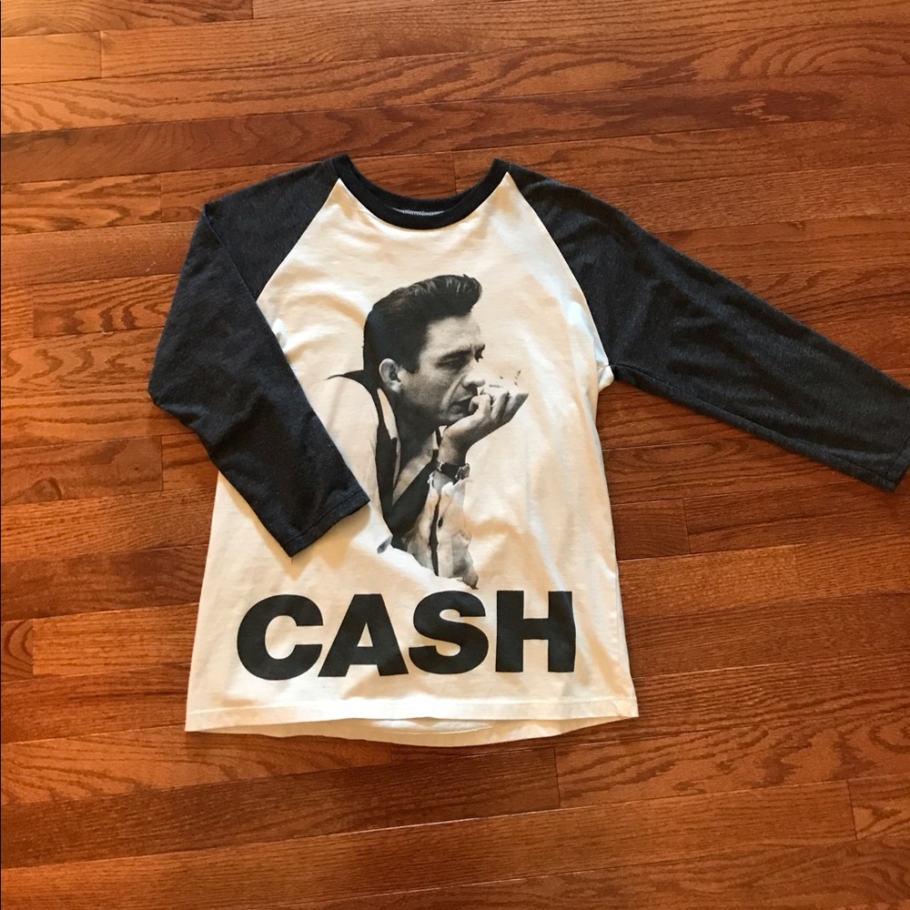 Johnny Cash dark grey baseball 3/4 sleeve small