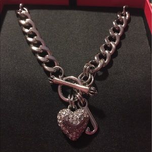 Juicy Couture Pave Banner Heart Starter Necklace