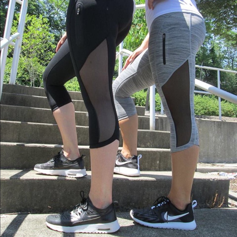 Lululemon Sun Runner crop, gray, size 6