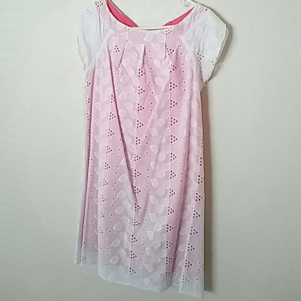 Coral &White summer dress