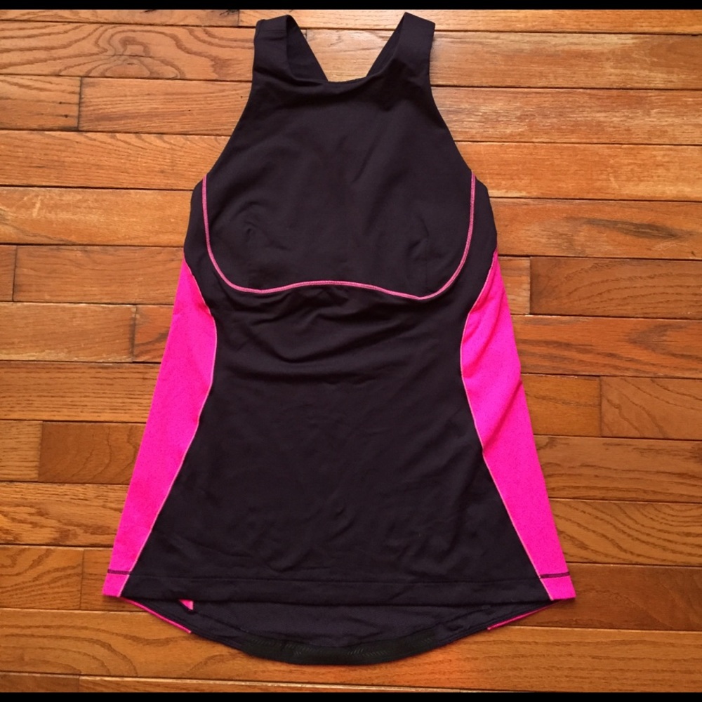 Lululemon athletic tank top navy blue and pink
