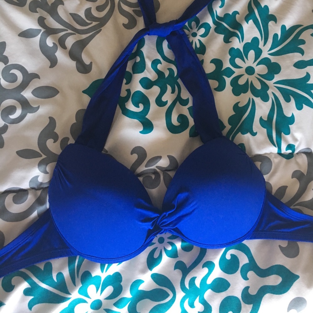 Blue push up bikini top