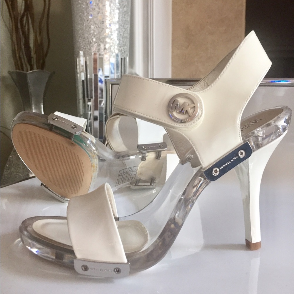 Michael Kors White Open Toe Stiletto Heels