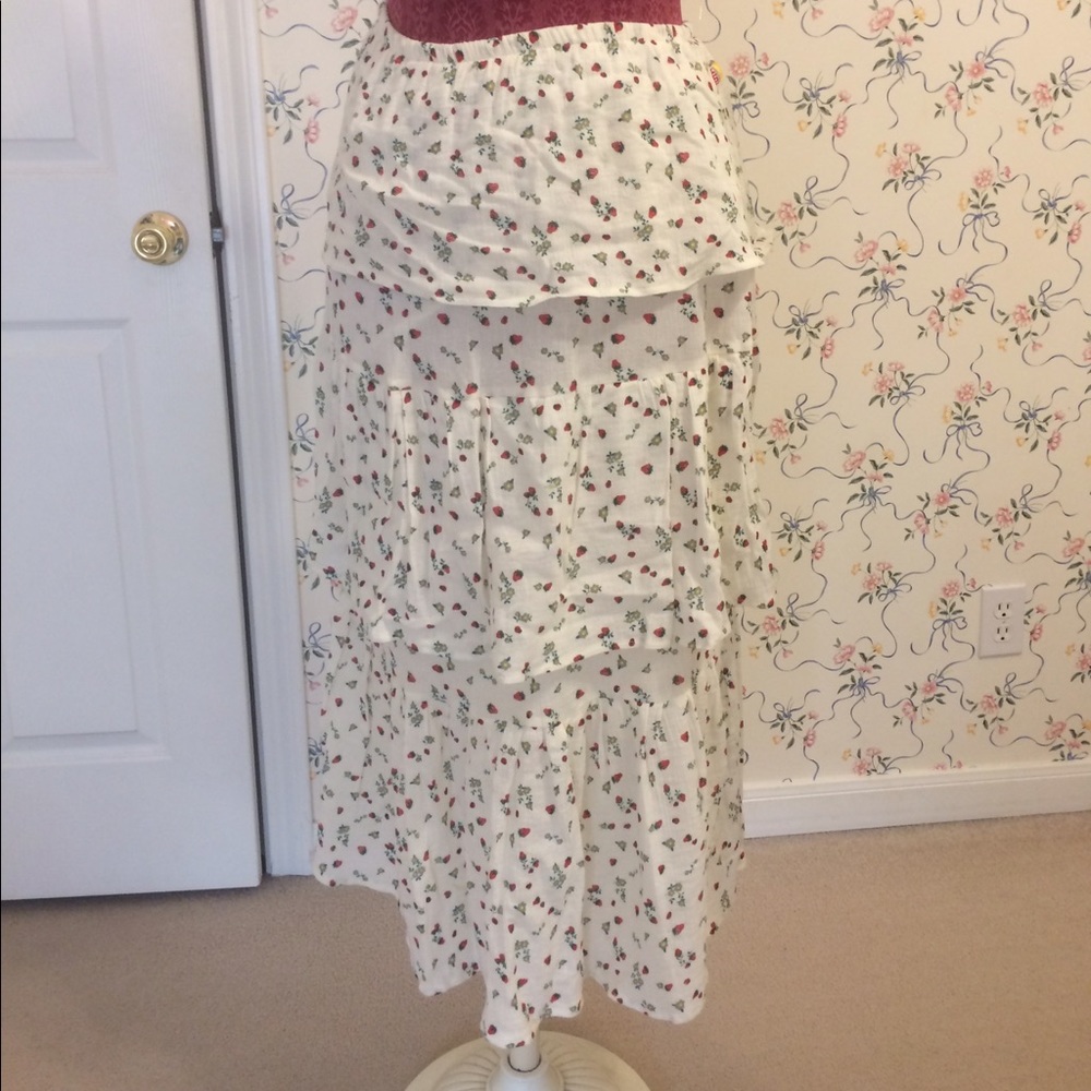 Harajuku Mini Strawberry printed maxi skirt