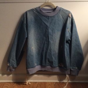 Zara Premium Denim Collection - Ripped Sweatshirt