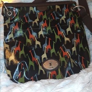 NWOT Fossil Keyper Giraffe Crossbody Purse!