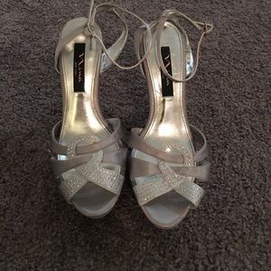 Nina Ricci silver formal heels