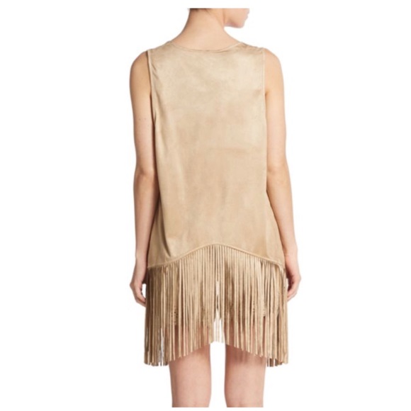 Kensie Fringed Faux Suede Vest - Picture 2 of 3