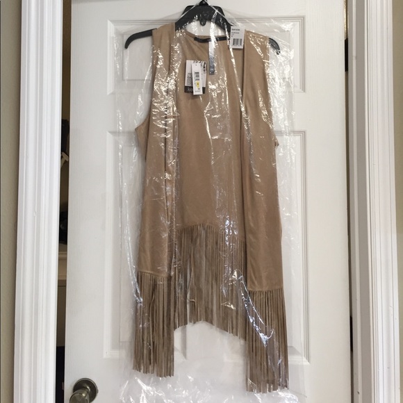 Kensie Fringed Faux Suede Vest - Picture 3 of 3