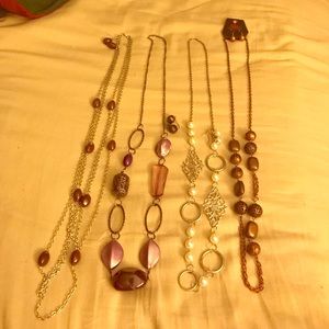 Four Paparazzi necklaces w/ matching earrings