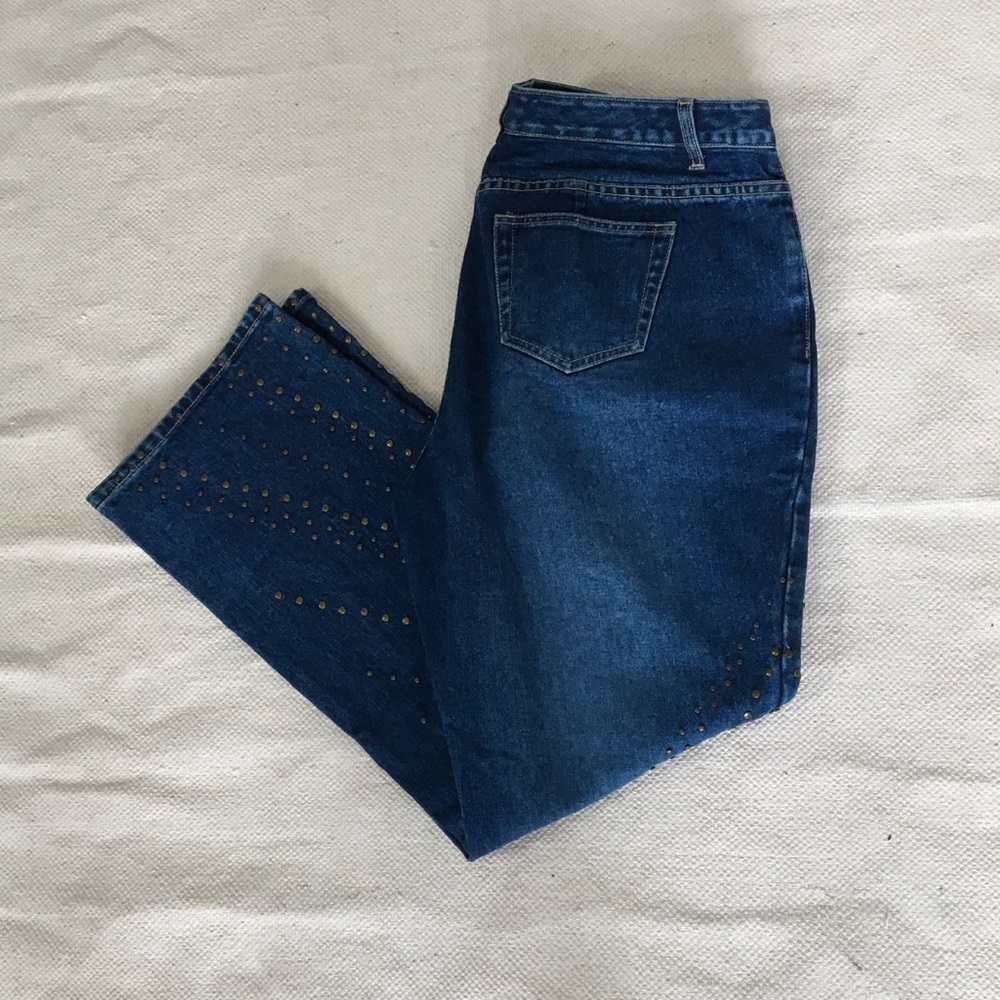 Studded (Ant. brass) Jeans by Venezia in 14