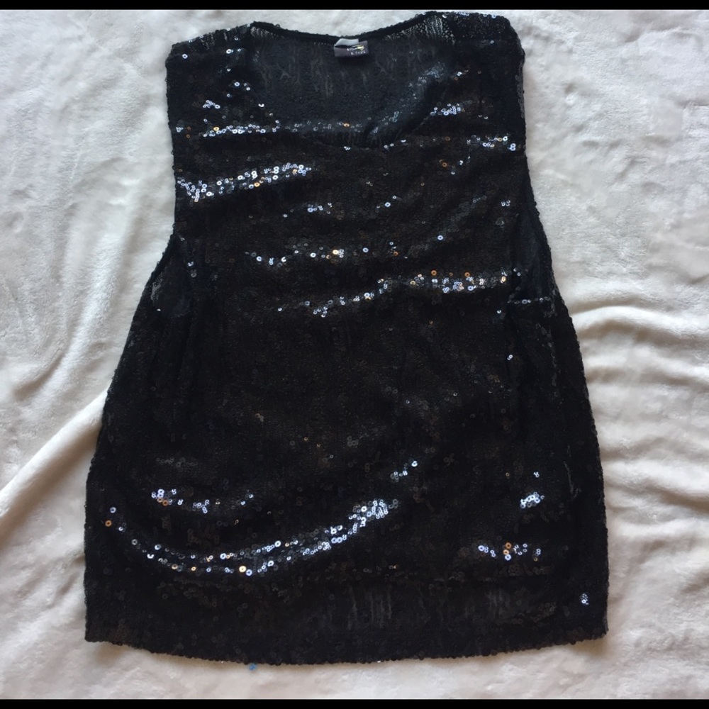 Sparkle + Fade Black Sequined Tank