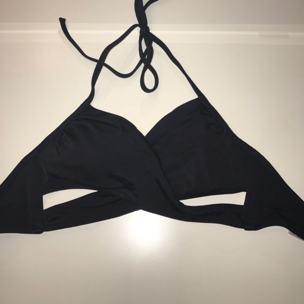 Black vs pink bikini top