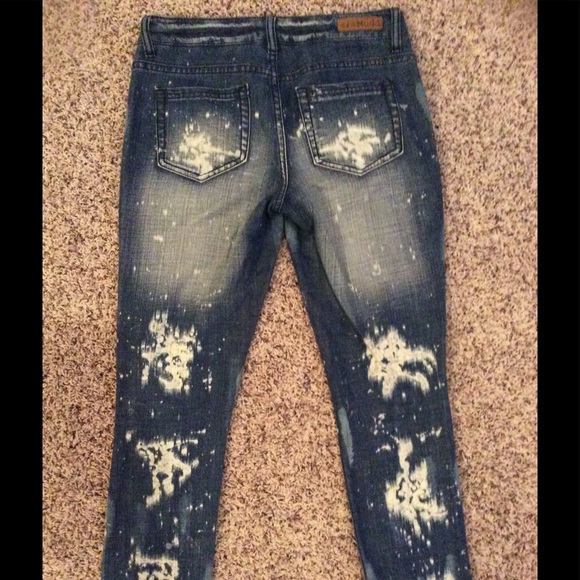 MUDD Bleach Washed Destroyed Skinny Jeans - Picture 5 of 8