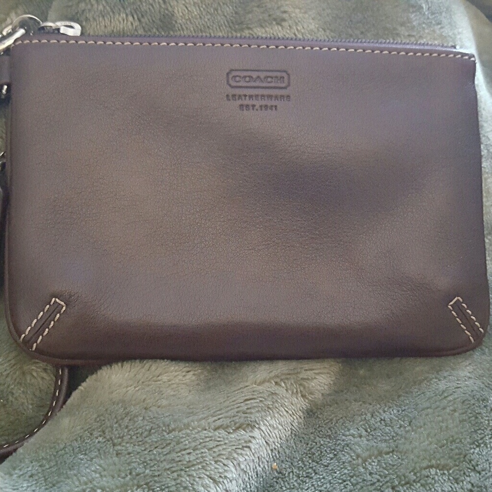 Coach leather wristlet