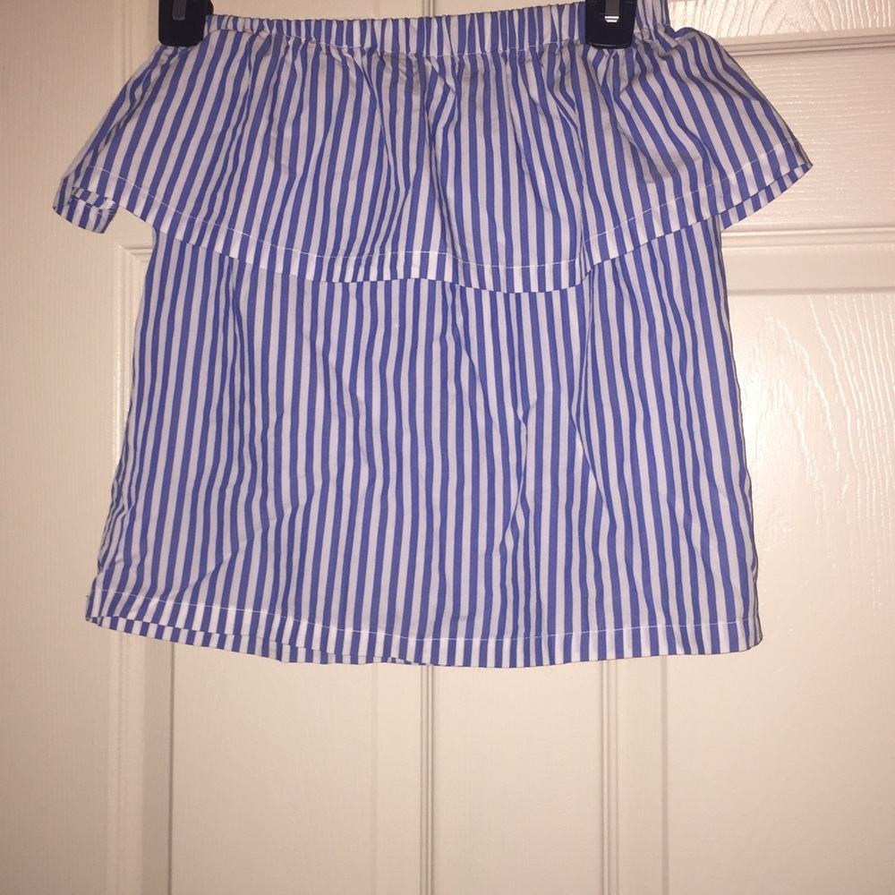 Flounce tube top blouse