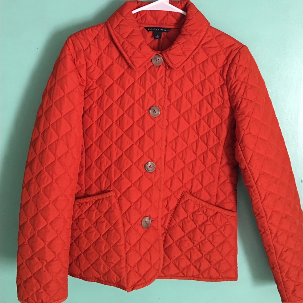 Orange Banana Republic Quilted Jacket