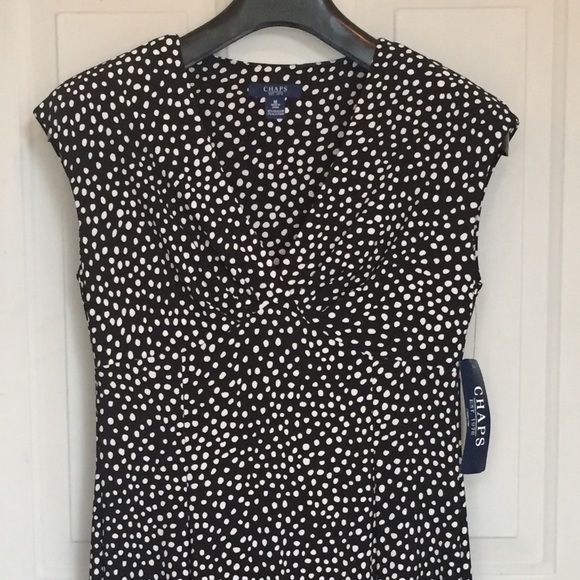 NWT Chaps Black and Ivory Dress - Picture 3 of 8