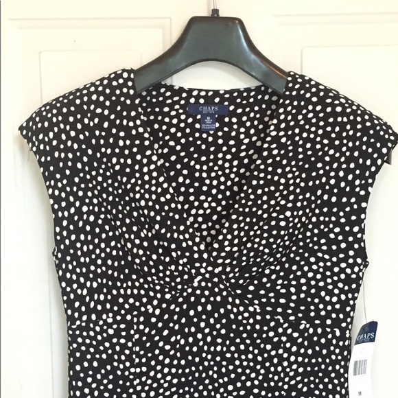 NWT Chaps Black and Ivory Dress - Picture 4 of 8