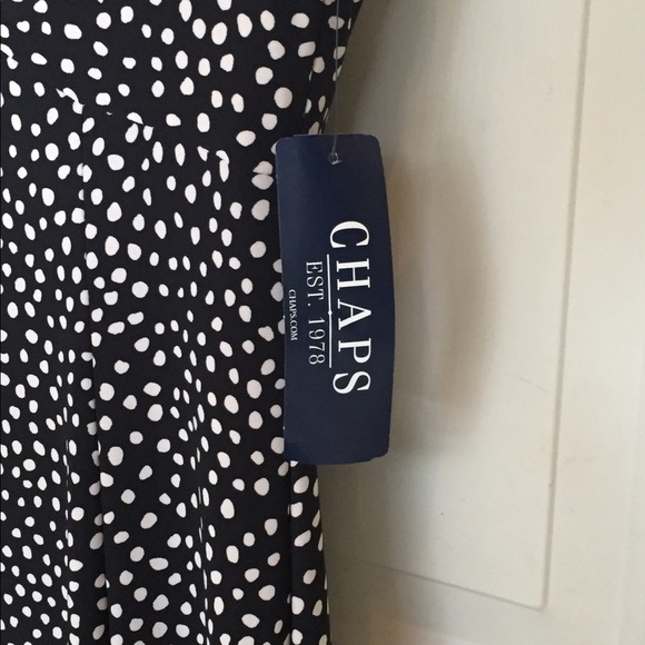 NWT Chaps Black and Ivory Dress - Picture 5 of 8