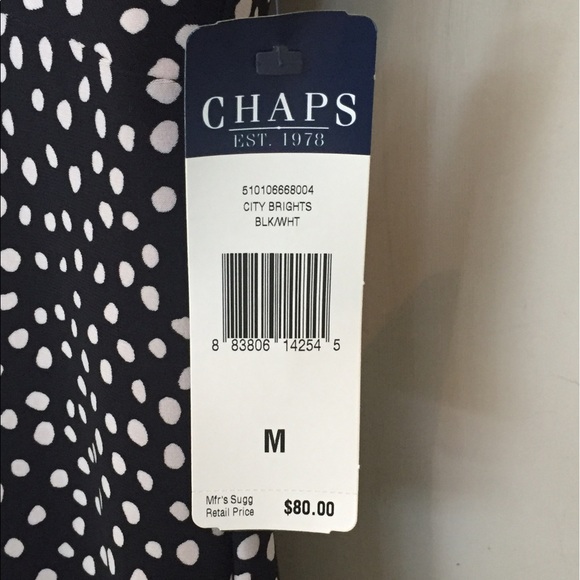 NWT Chaps Black and Ivory Dress - Picture 6 of 8