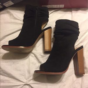 Open Heel/Open Toe Black Booties