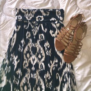 Navy and white maxi skirt