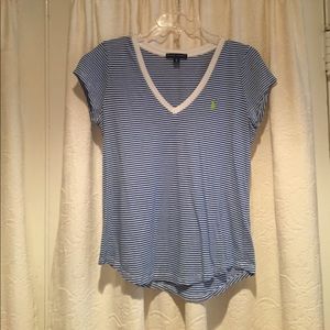 Women's cut striped Ralph Lauren polo