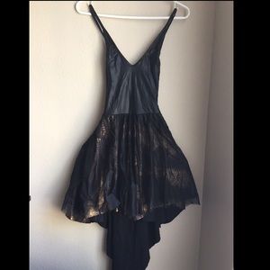 Faux leather & snakeskin print Dress