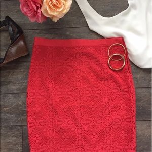 The Limited lace overlay pencil skirt.