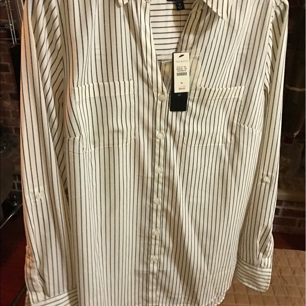 Blue & White Stripe Talbots Shirt 🌷🌷