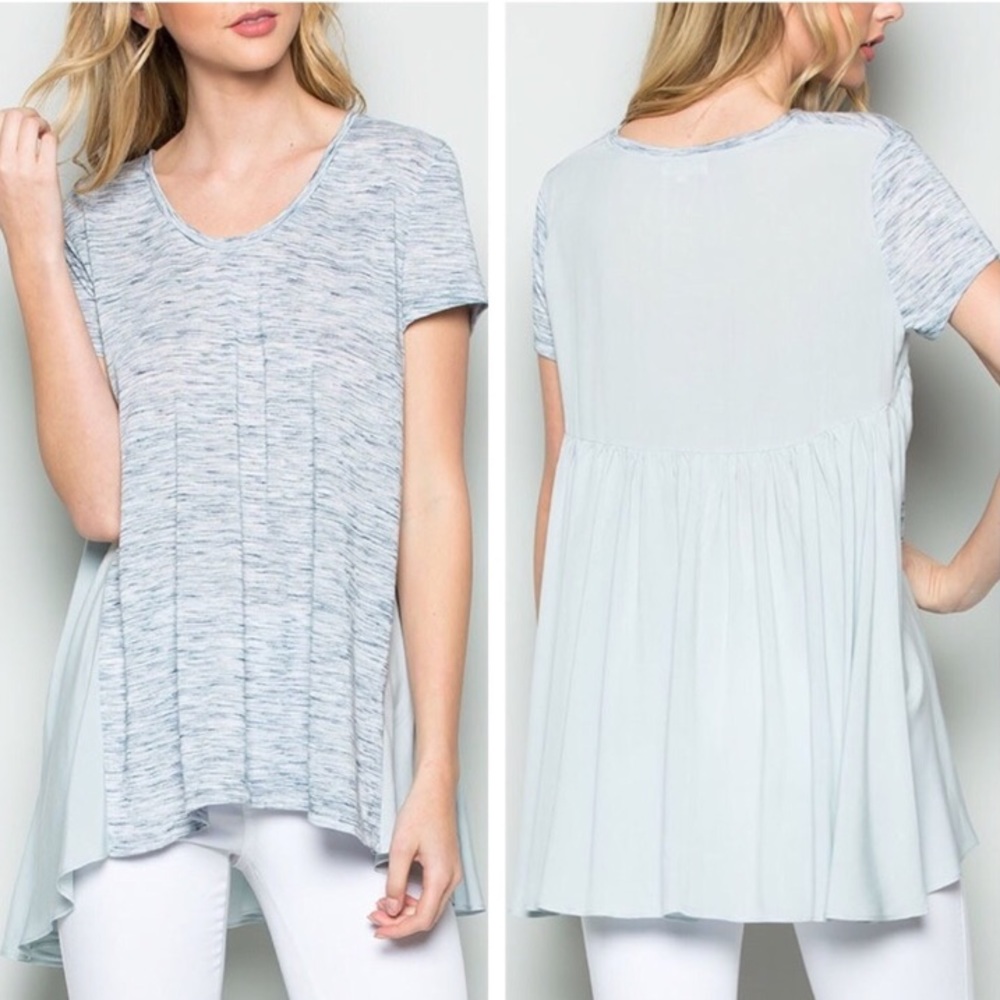 Mixed Media Top grey