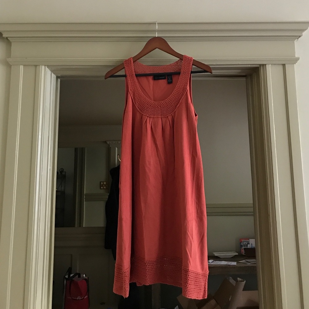 Dark coral knit dress