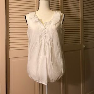 Summer White Cotton Top from LOFT