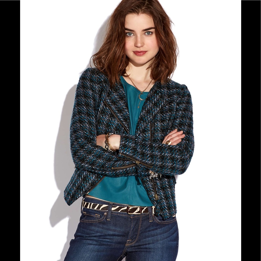 SOLD - Lucky Brand Tweed Moto Jacket