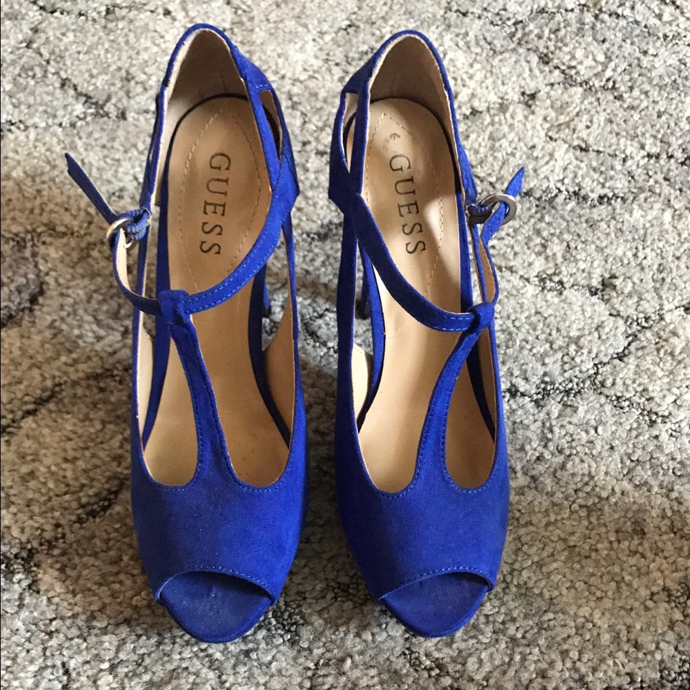 Royal blue guess heels