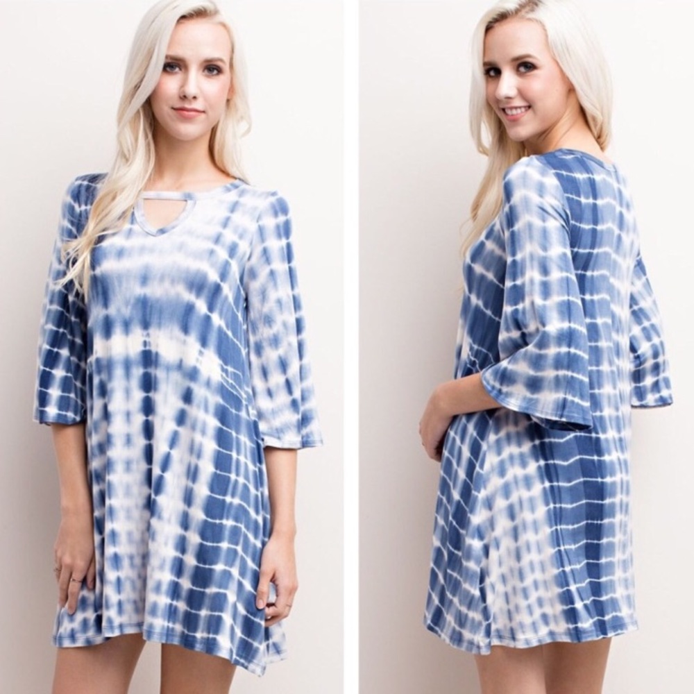 Tie Dye Dress blue and white